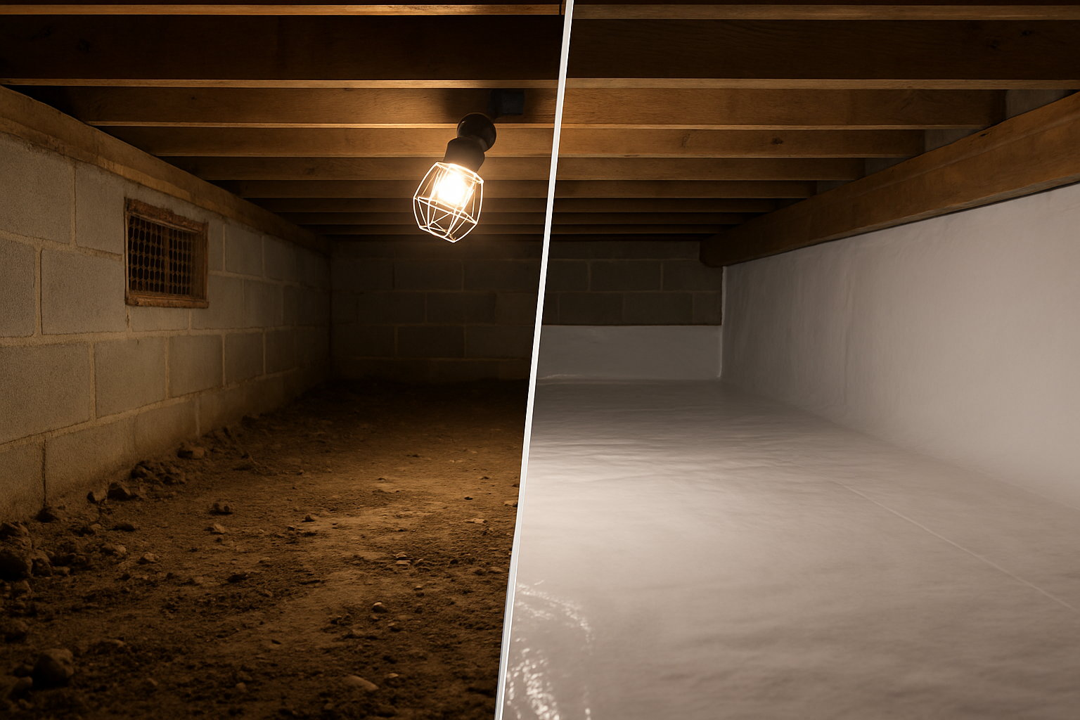 Dallas crawl space before and after encapsulation